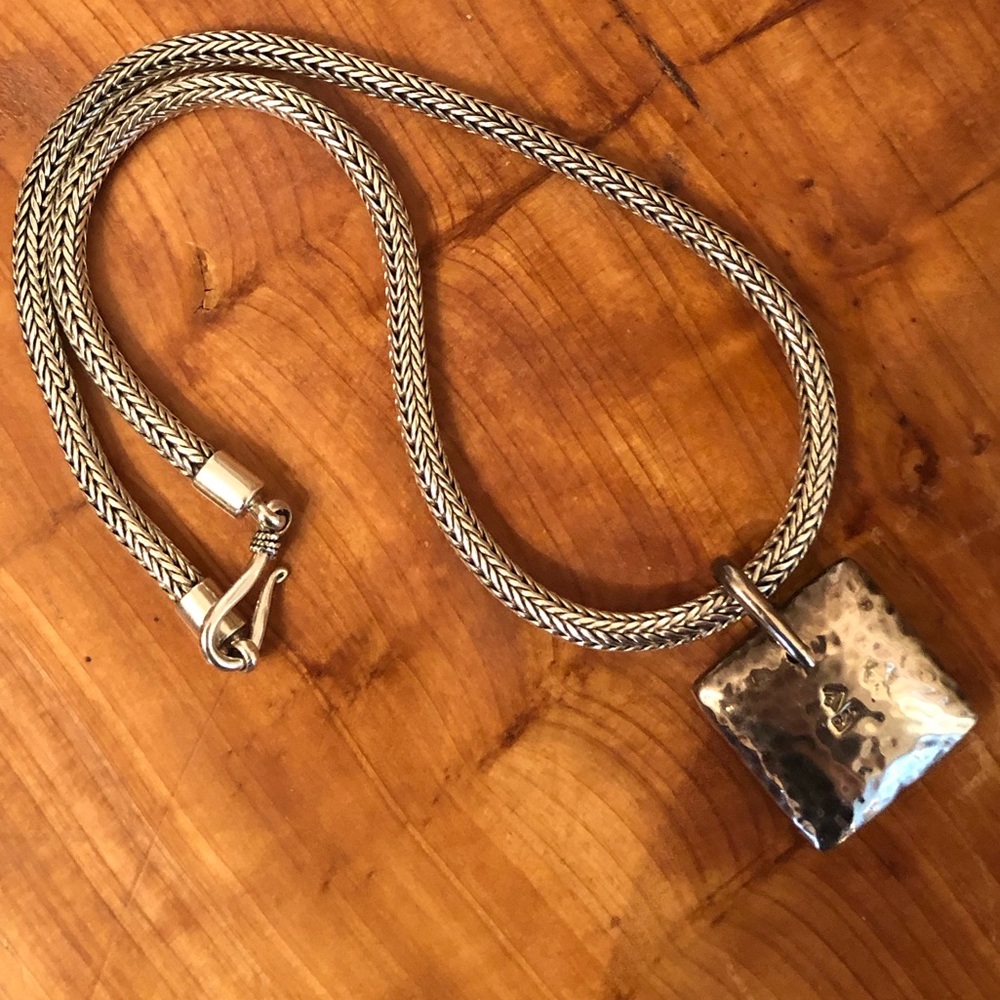 Silpada Sterling Puffy Square Pendant Necklace